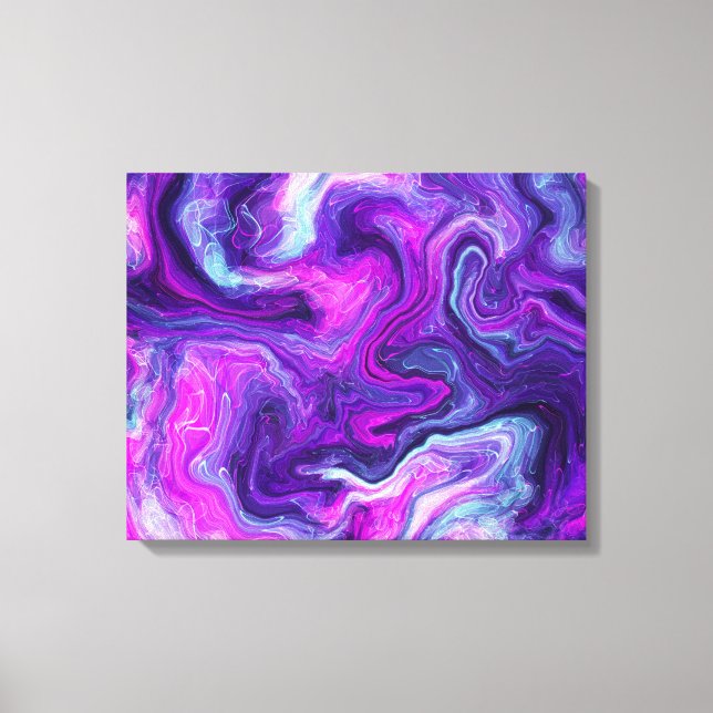 Purple, Blue, Pink Fluid Art   Canvas Print (Front)