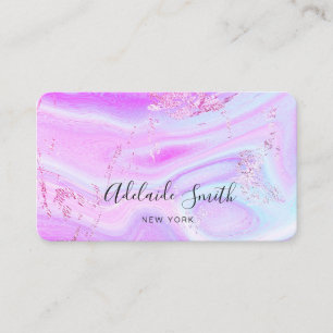 purple blue pink liquid marble business card
