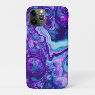 Purple, Blue, Pink Marble Bokeh Fluid Art  iPhone 11 Pro Case