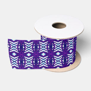 Purple Blue Pink Retro Deco Pattern Party Gift Satin Ribbon