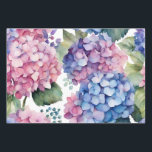 Purple, Blue, Pink Watercolor Hydrangea Flowers  Wrapping Paper Sheet<br><div class="desc">Beautiful Flowers</div>