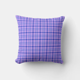 Purple Blue Plaid Classic Pattern Bright Throw Pillow