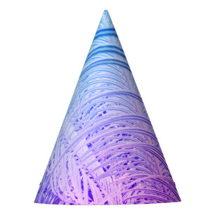 Purple Blue Plant Leaves Palm Paper Hat