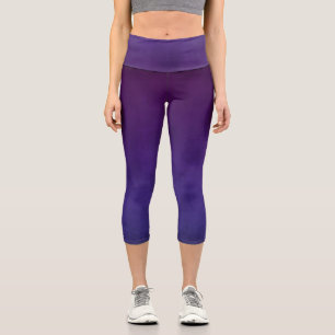 Purple Blue rustic ombre dark Capri Leggings