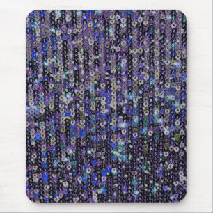 Purple blue sequins glitter sparkle pattern mouse pad