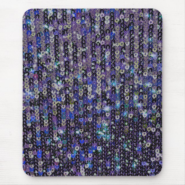 Purple blue sequins glitter sparkle pattern   mouse pad (Front)
