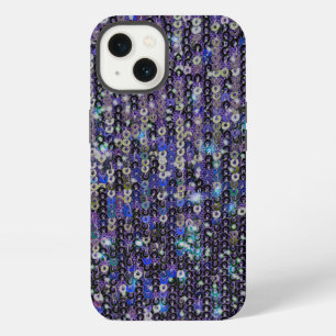 Purple blue sequins sparkle pattern iPhone 13 case