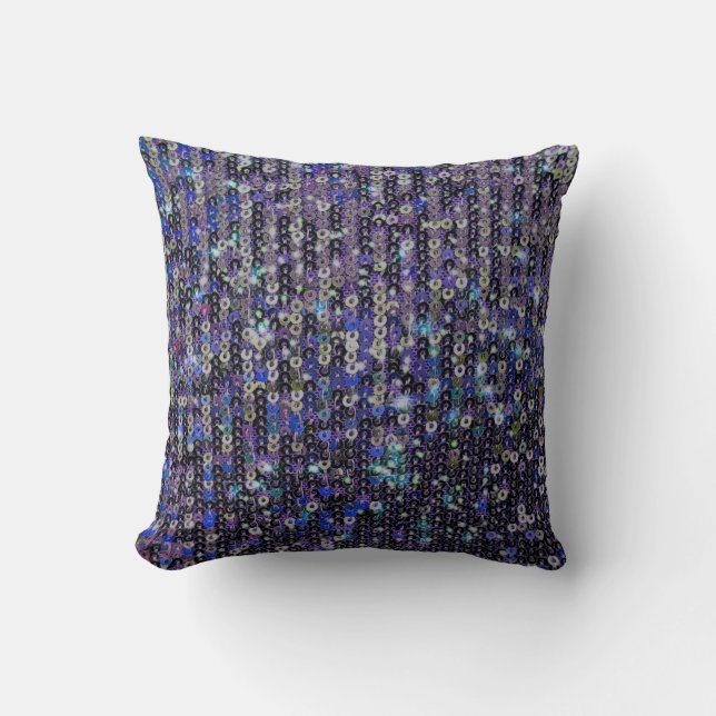 Purple blue sequins | sparkle pattern    throw pillow (Front)