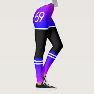 Purple Blue Shorts & Socks - Number 69 - Sport Leggings
