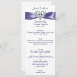 Purple Blue Silver Swans Wedding Menu Card<br><div class="desc">Accentuate your decor by adding a menu card. As your guests look forward to the bride and groom's entrance or the presenting of the guest of honour, they can find a menu card at their setting adds a nice touch. Personalize and create your menu by adding, and changing the text...</div>