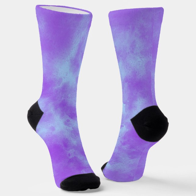 Purple Blue Storm Clouds  Socks (Angled)