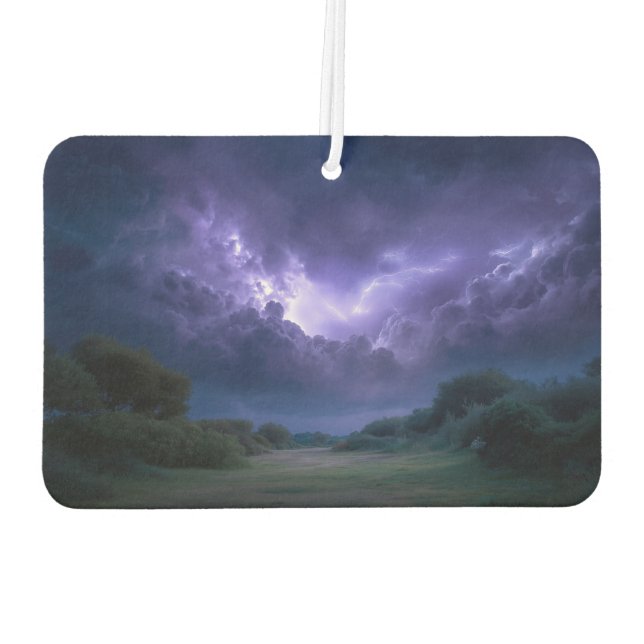 purple blue storm landscape art air freshener (Back)