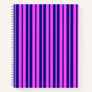 Purple Blue Stylish Stripes Pattern Design Notebook