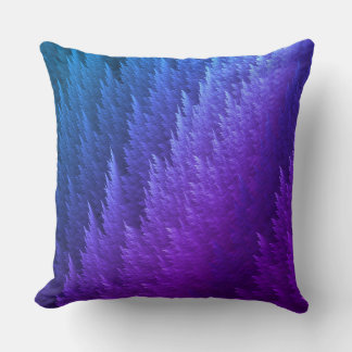 Purple Blue Tye Dye Feather Pattern Throw Pillow