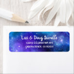 Purple Blue Watercolor Galaxy Return Address<br><div class="desc">Create your own unique cool galaxy return address labels for envelopes on this easy modern DIY template. The elegant purple and blue watercolor design can fit into many galaxy themed parties, including a under the stars birthday party, sweet 16, bar bat mitzvah, wedding, celestial baby shower and more... The universe...</div>