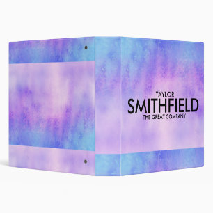 Purple Blue Watercolor Simple Binder