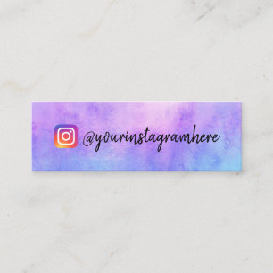 Purple Blue Watercolor Social Media Mini Business Card