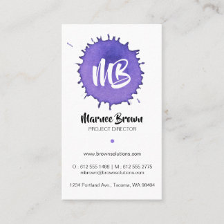 Purple/Blue Watercolor Stain Business Card