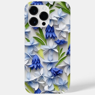 PURPLE BLUE WHITE 3-D PAPER LOOK BLUEBELLS Case-Mate iPhone 14 PRO MAX CASE