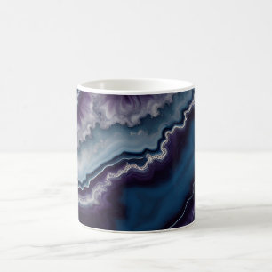 Purple Blue White Agate Marble design  Coffee Mug