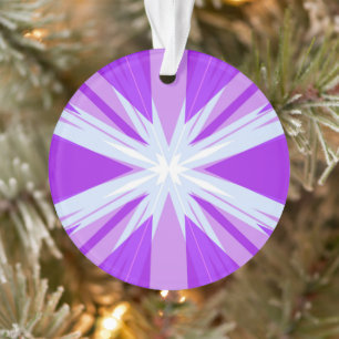 Purple Blue White Christmas Starburst Star Festive Ornament