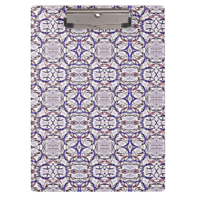 Purple Blue White Circles Pattern Clipboard (Front)