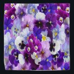 Purple Blue White Floral Pansy Pansies Flowers  Bandana<br><div class="desc">A purple blue white pansies floral dog bandana.</div>