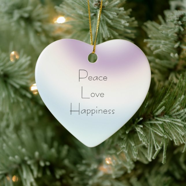 Purple Blue White Ombre Ceramic Ornament (Tree)