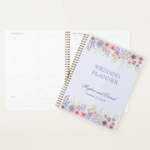 Purple & Blue Wildflowers Wedding Planner