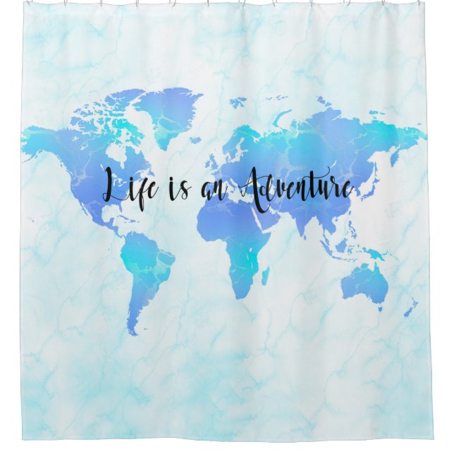 Purple & Blue World Map Life is an Adventure (Front)