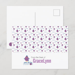Purple & Blue Yarn Chicken Champion Postcard
