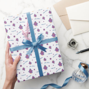 Purple & Blue Yarn Chicken Champion Wrapping Paper