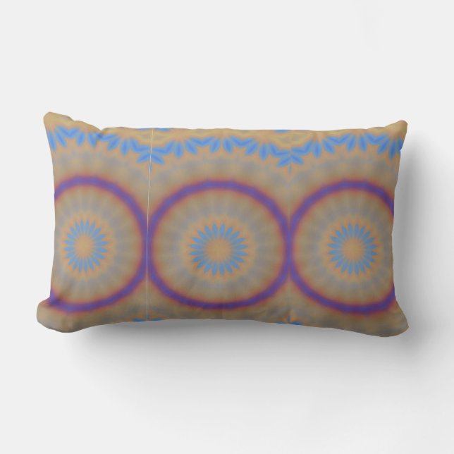 Purple, Blue, Yellow Circles Lumbar Pillow (Front)