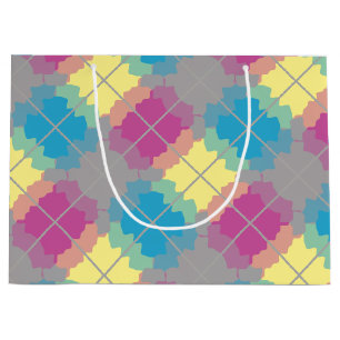 Purple Blue Yellow Pattern Large Gift Bag