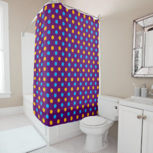 Purple Blue Yellow Polka Dots Design