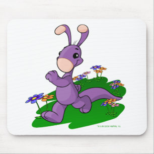 Purple Blumaroo marching through Roo Island Mouse Pad