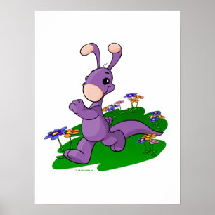 Purple Blumaroo marching through Roo Island Poster