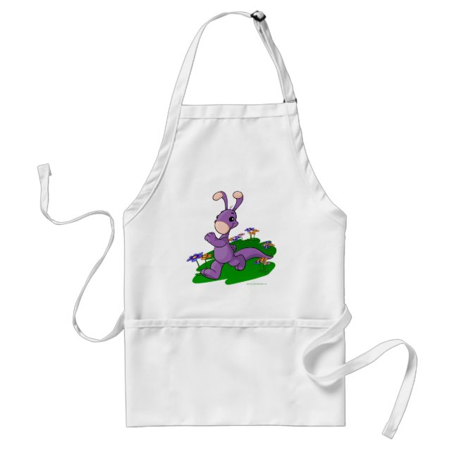 Purple Blumaroo marching through Roo Island Standard Apron (Front)