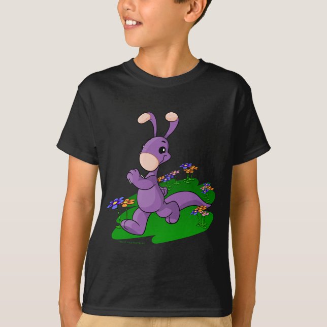 Purple Blumaroo marching through Roo Island T-Shirt (Front)