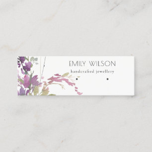 Purple Blush Bell Floral Bunch Earring Display Mini Business Card