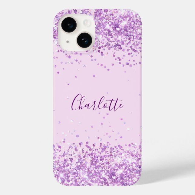 Purple blush pink name script Case-Mate iPhone case (Back)