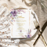 Purple & Blush Rose Baby Shower Menu<br><div class="desc">*** Please enter H087 in the store search to find all matching items *** Or visit our Purple & Blush Rose Collection. *** This high-quality design is easy to customize to match your wedding colours, styles and theme. For further customization, please click the "Edit using Design Tool" link and use...</div>