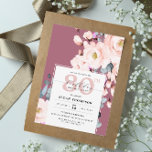 Purple Blush Watercolor Floral 80th Birthday Invitation<br><div class="desc">An elegant design for an elegant woman. The design features a watercolor floral with eucalyptus and other foliage illustration in blush and pops of dusty blue and purple over a cassis background that will make everything pop. The design is finished on the reverse with a cassis background and a template...</div>