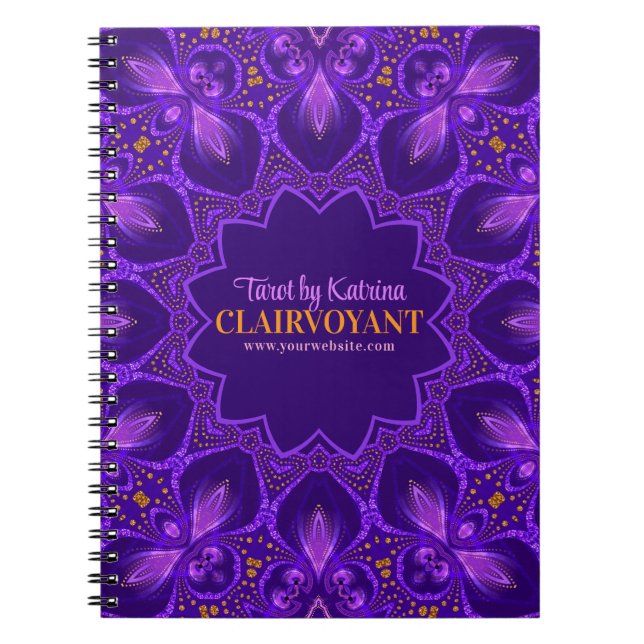 Purple Bohemian Clairvoyant Goddess Tarot Notebook (Front)