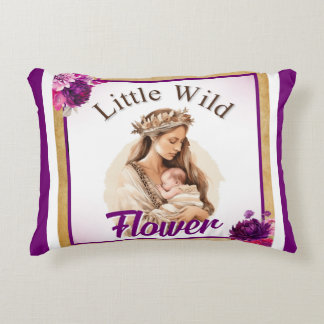 Purple Boho Baby Shower Accent Pillow