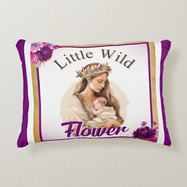 Purple Boho Baby Shower  Accent Pillow (Front)