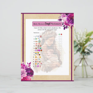 Purple Boho Baby Shower Emoji Pictionary