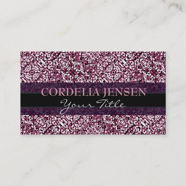 Purple Boho Chic Pattern Business Card Templates (Front)