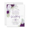 Purple Boho Floral BUDGET Wedding Invitation