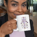 Purple Boho Floral Ribbon Coffee Mug<br><div class="desc">Boho and rustic mug featuring hand drawn illustration of bows and flowers in purple.</div>